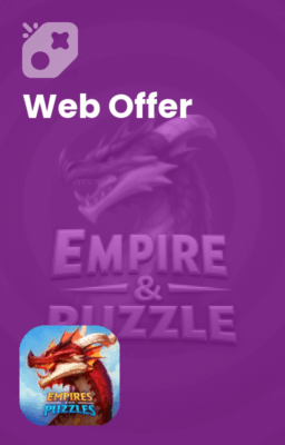تصویر آفرهای وبسایت Empires & puzzles