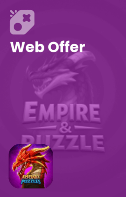 تصویر آفرهای وبسایت Empires & puzzles