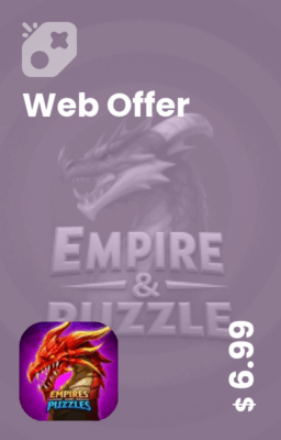 تصویر افر 7 دلاری وبسایت Empires & puzzles