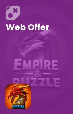 تصویر آفرهای وبسایت Empires & puzzles
