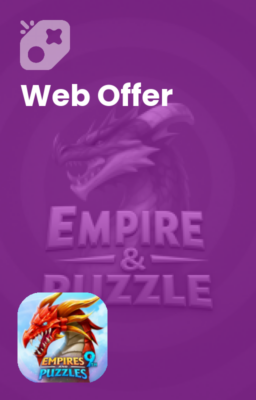 تصویر آفرهای وبسایت Empires & puzzles