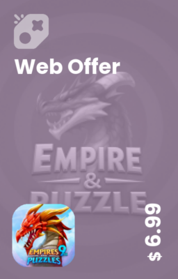 تصویر افر 7 دلاری وبسایت Empires & puzzles